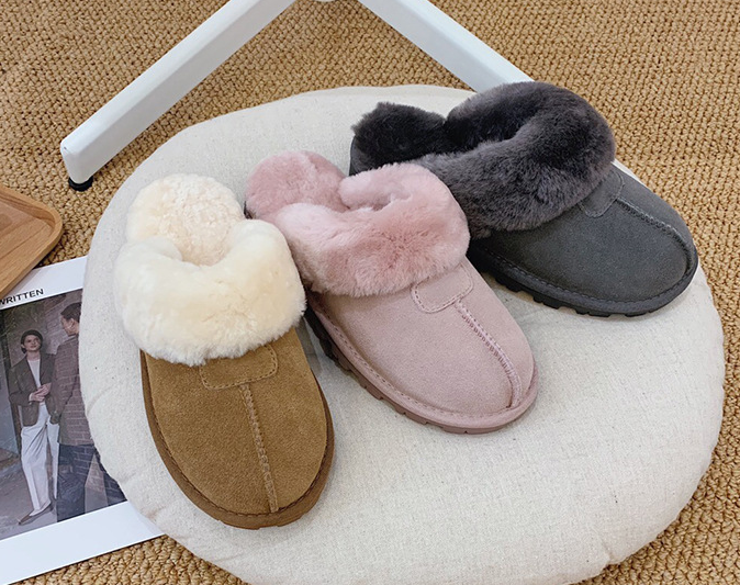 wool slippers in various colors